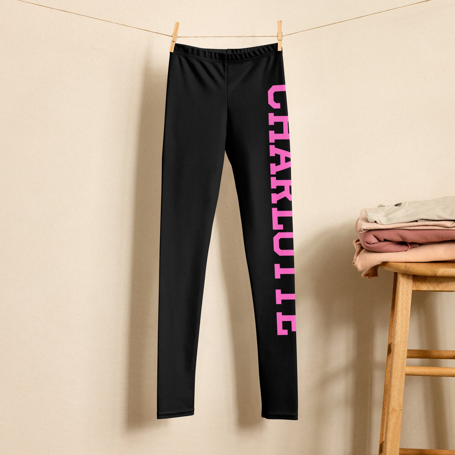 Girls Sports Custom Name Varsity Font Buttery Soft Leggings