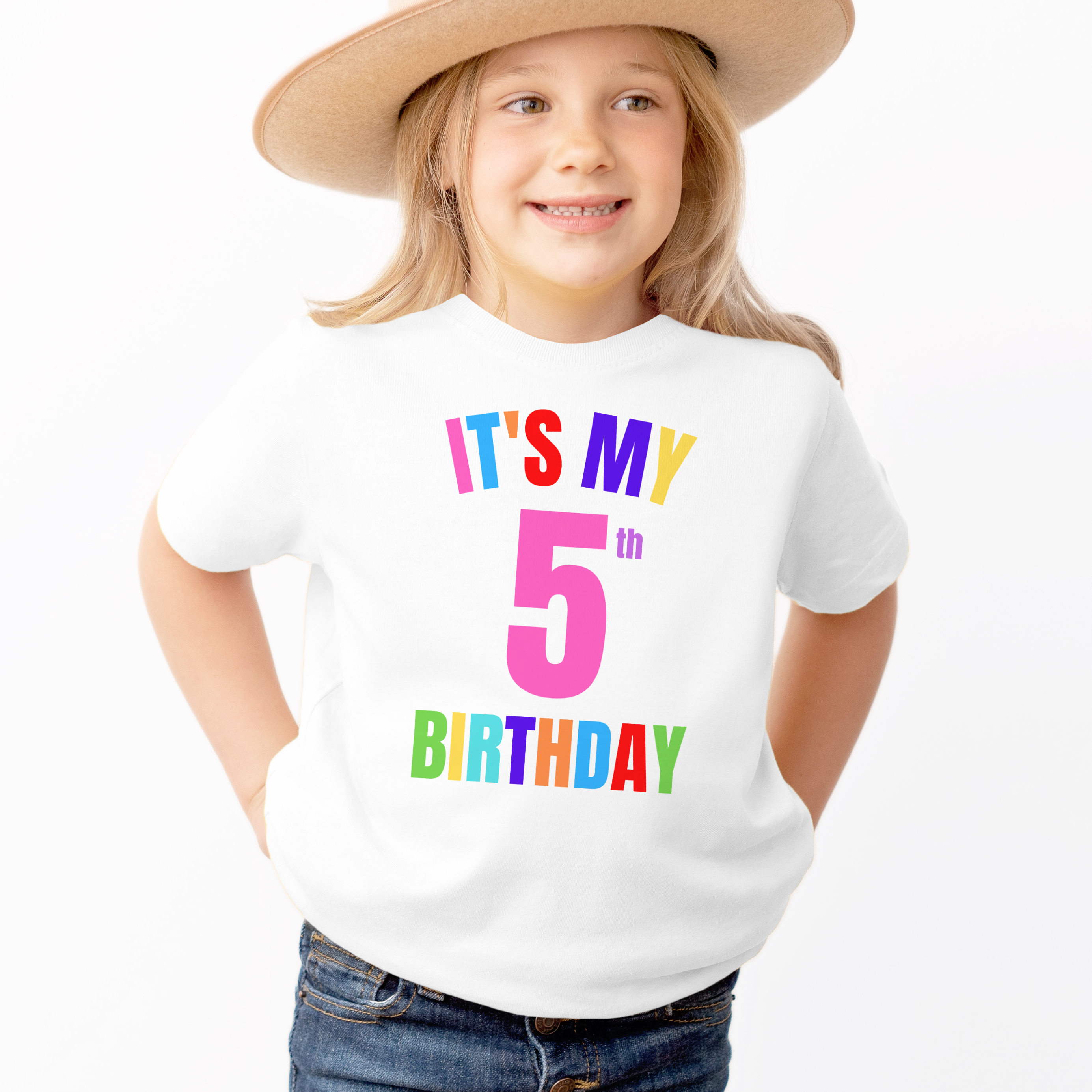 Kids Custom Age It's My Birthday T-Shirt - Soft Lightweight Cotton Tee