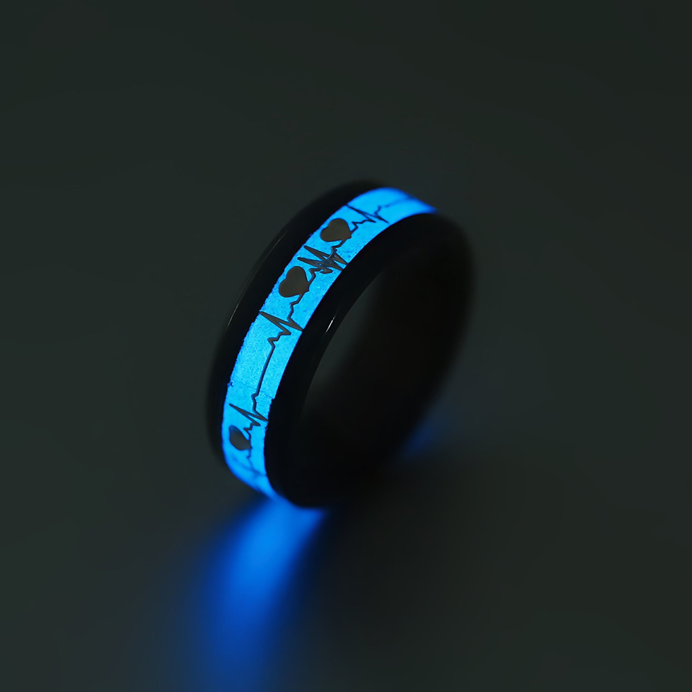 Glowing blue ring on a black background
