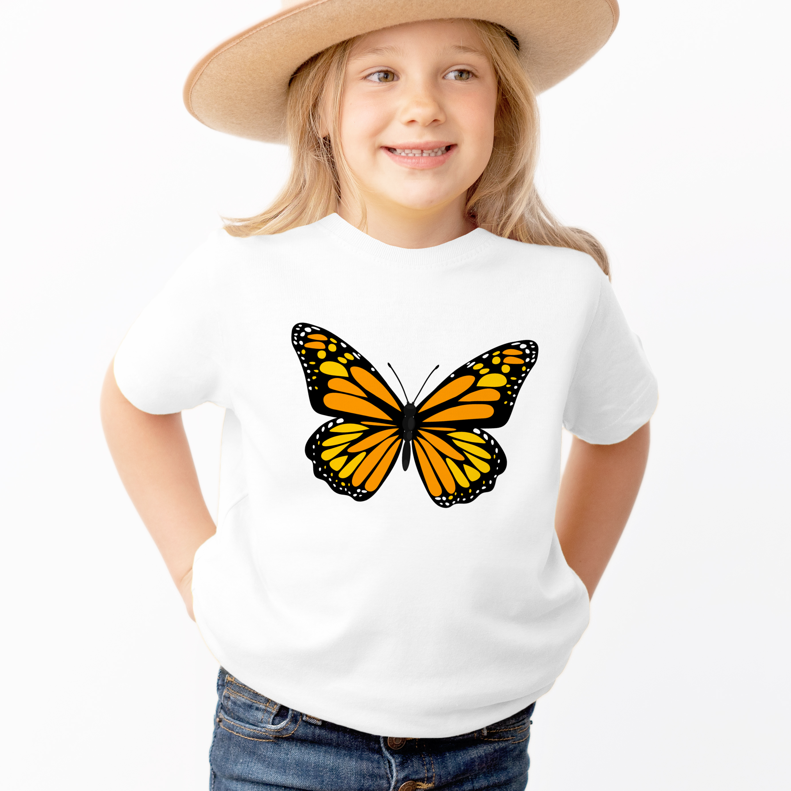 Kids Monarch Butterfly T-Shirt - Soft Lightweight Cotton Tee
