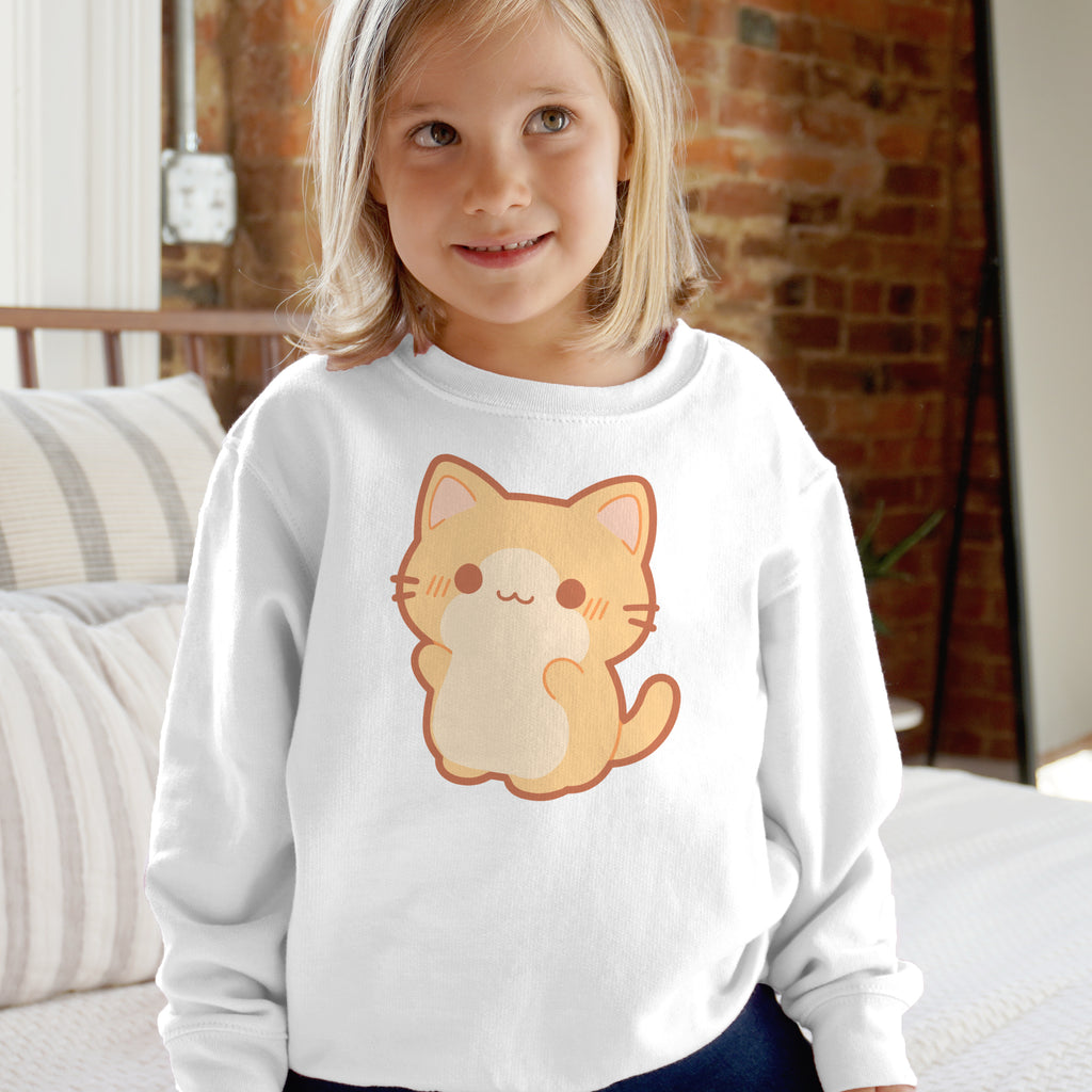Kids Cute Cat Sweatshirt – Kawaii Kitty Pullover for Girls & Boys