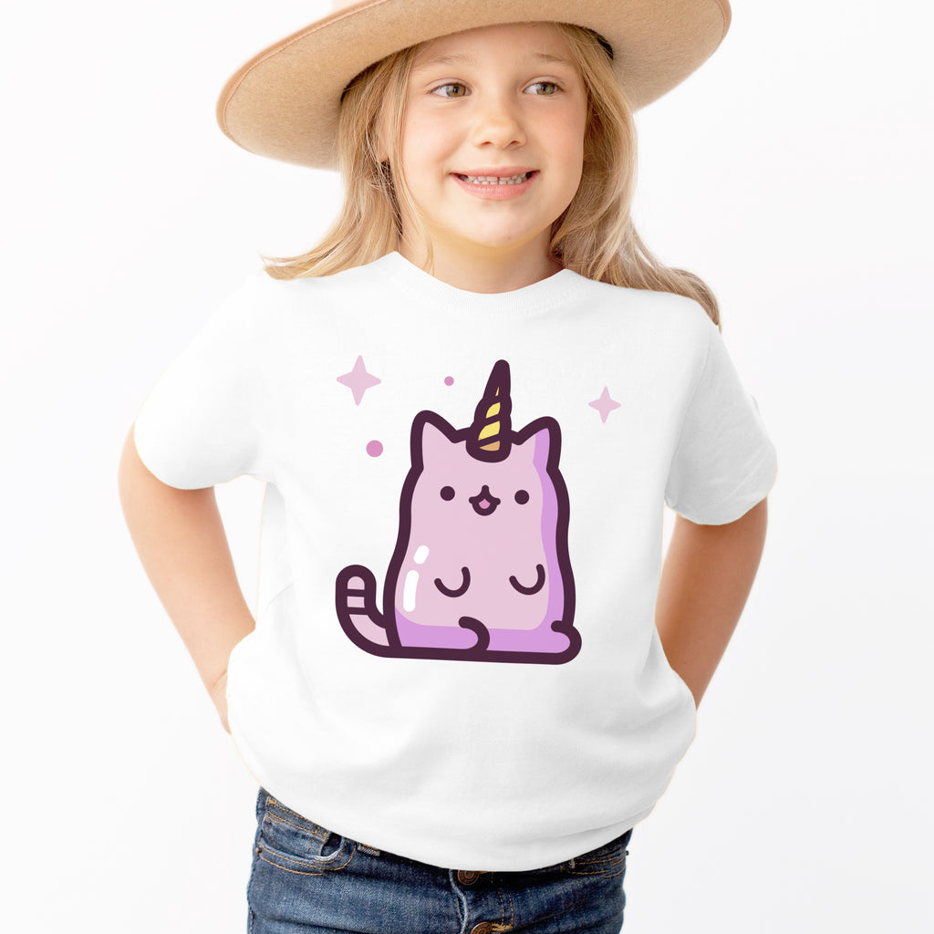 Kids Cute Caticorn T-Shirt - Soft Lightweight Cotton Tee