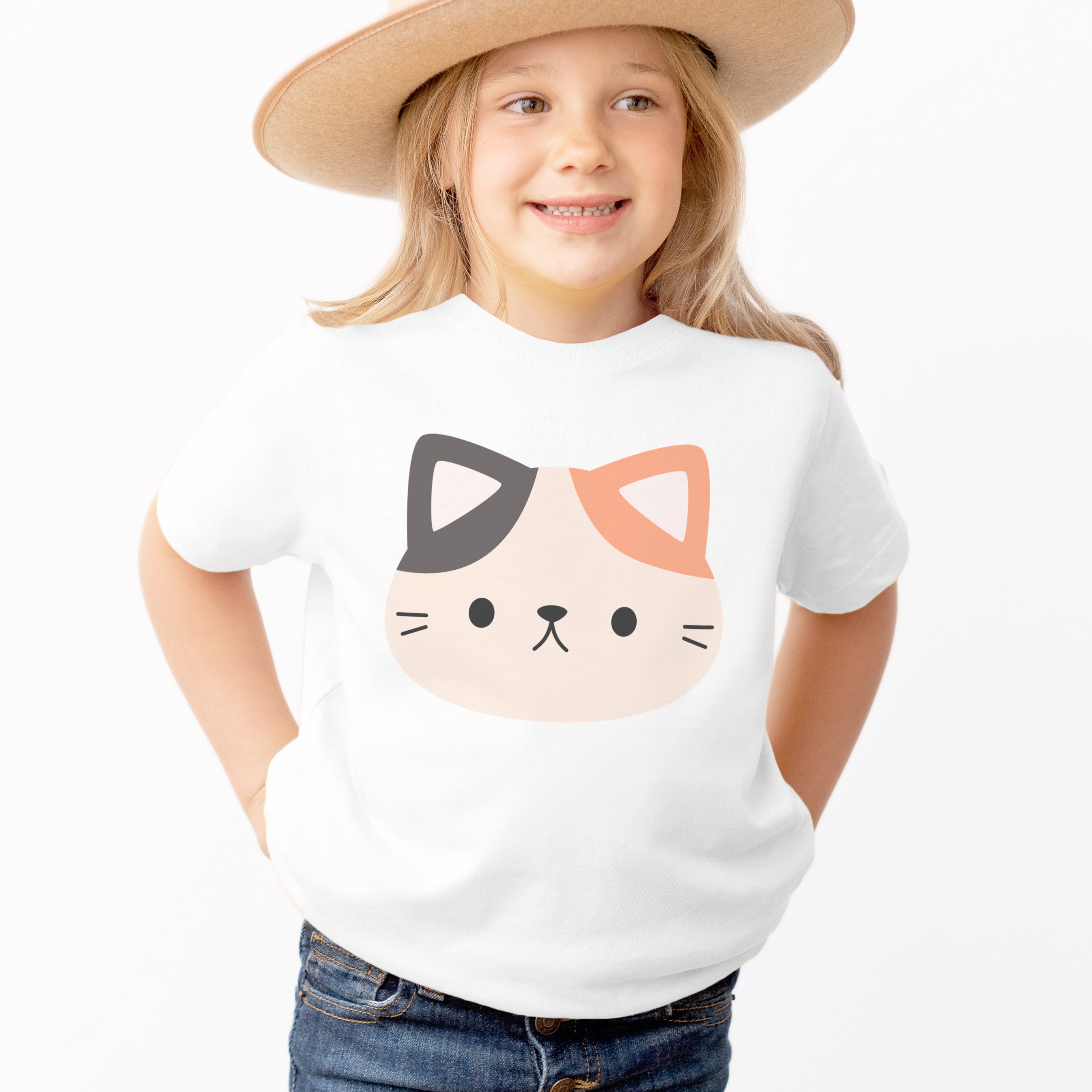 Kids Calico Cat T-Shirt - Soft Lightweight Cotton Tee