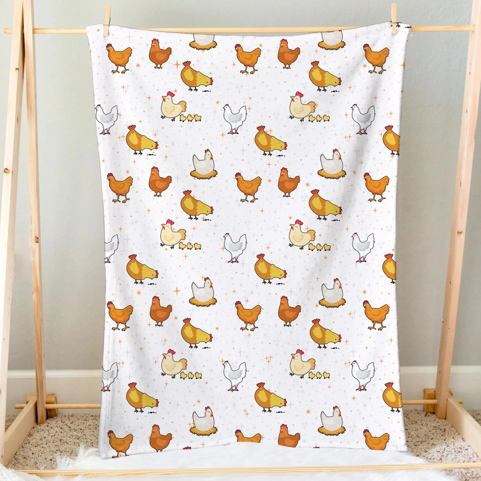 chicken print blanket