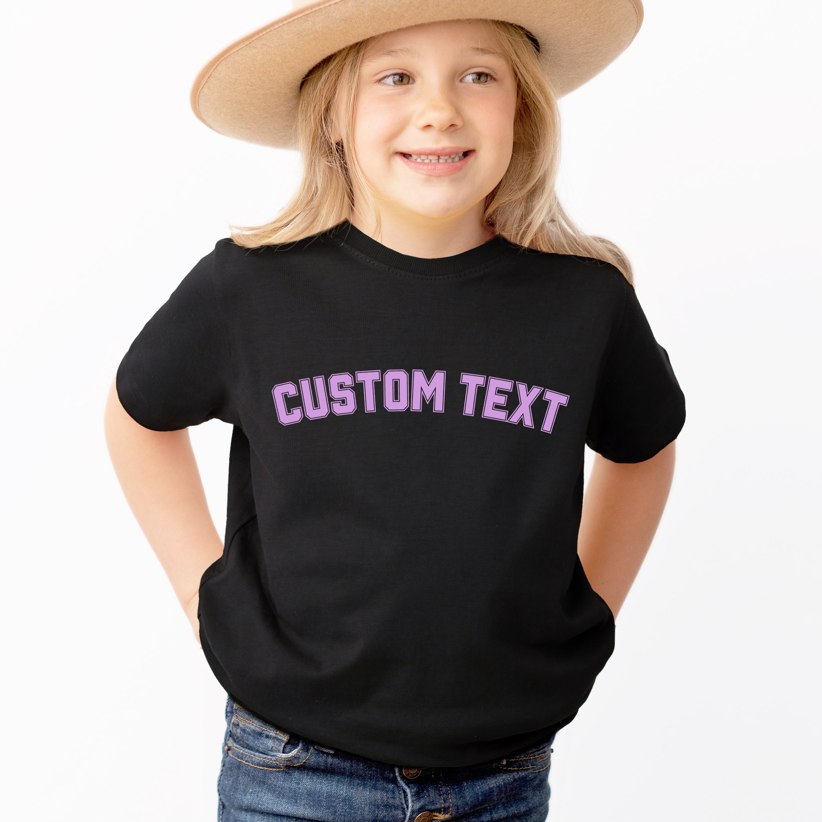 Kids Custom Text T-Shirt - Soft Lightweight Cotton Tee