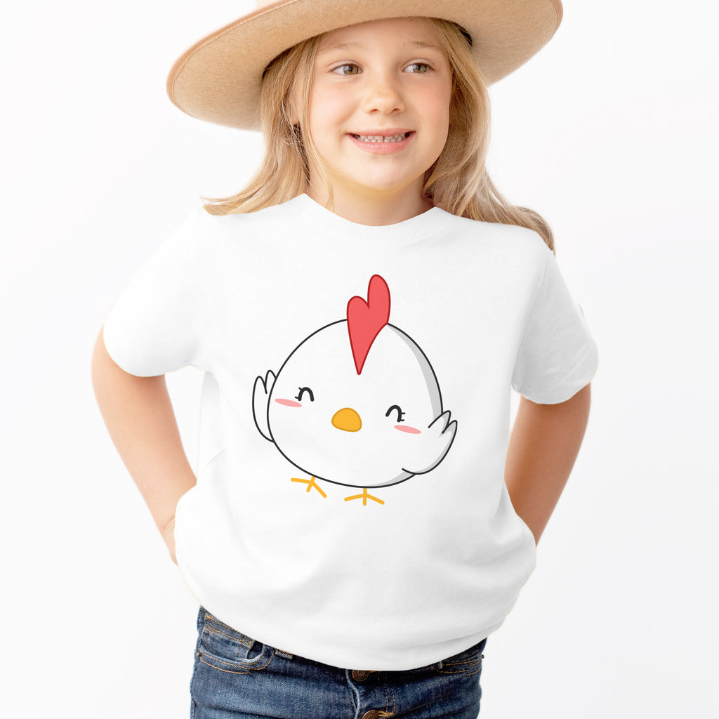 Kids Cute Chicken T-Shirt - Soft Lightweight Cotton Tee