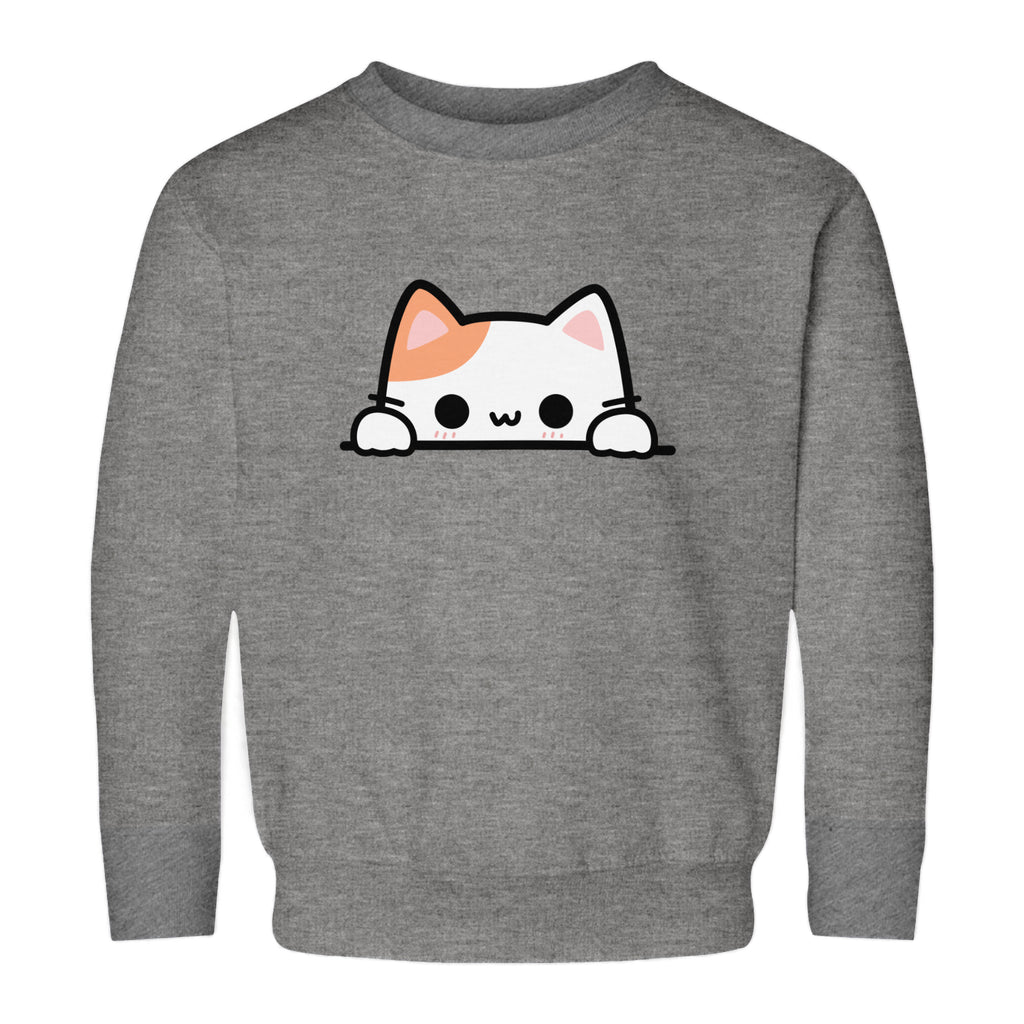 Girls Peeking Cat Sweatshirt – Cozy, Adorable, and Perfect for Everyday Fun