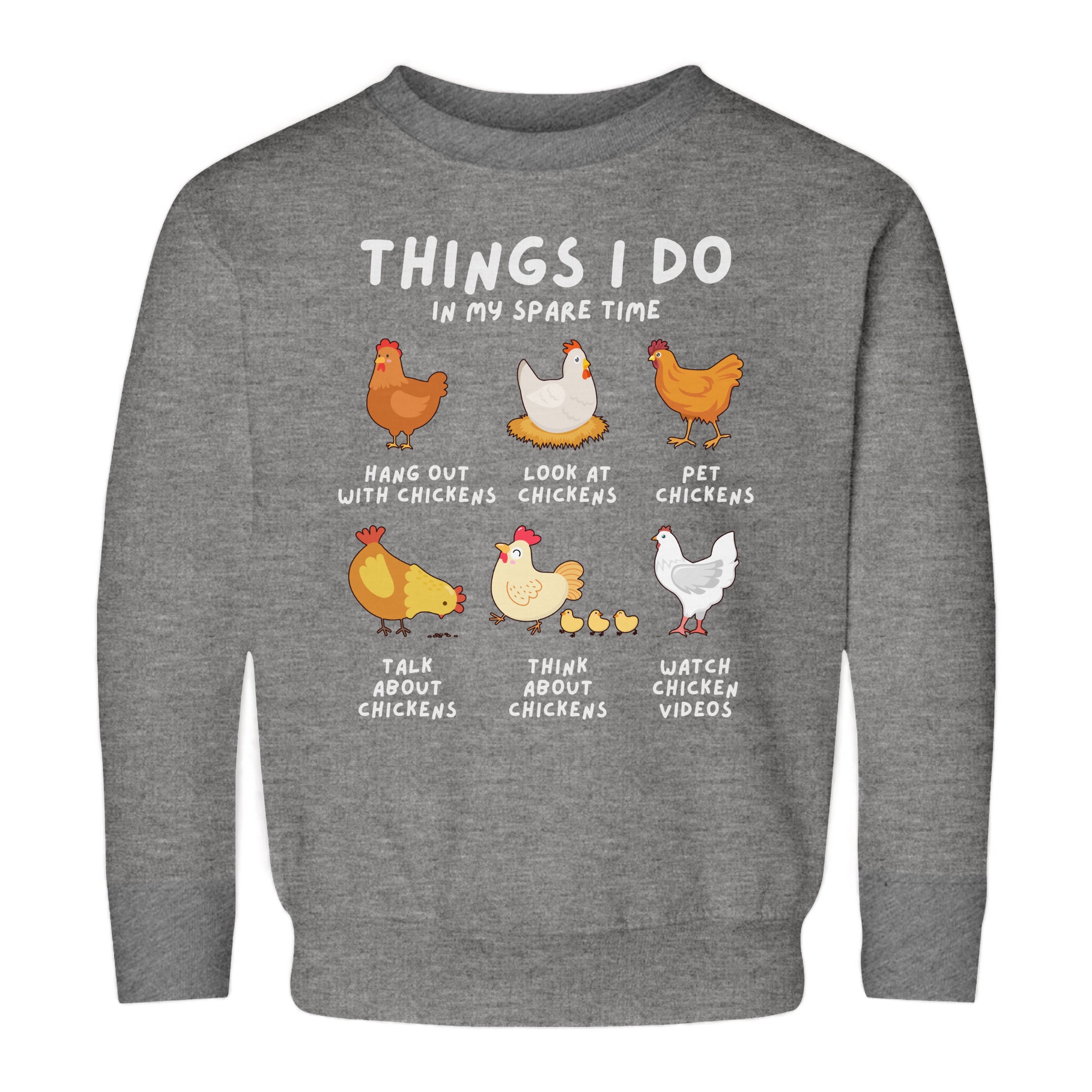 Kids 'Things I Do In My Spare Time' Chicken Sweatshirt – Cozy, Fun, and Perfect for Everyday Adventures