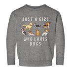 Girls 'Just A Girl Who Loves Dogs' Cozy Sweatshirt – Fun & Comfortable Pullover For Dog-Loving Kids
