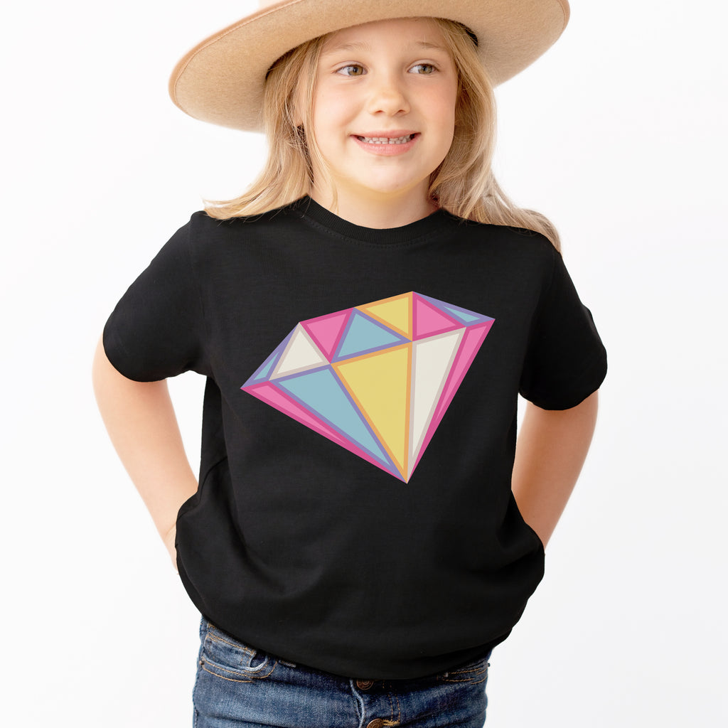 Kids Colorful Diamond T-Shirt - Soft Lightweight Cotton Tee