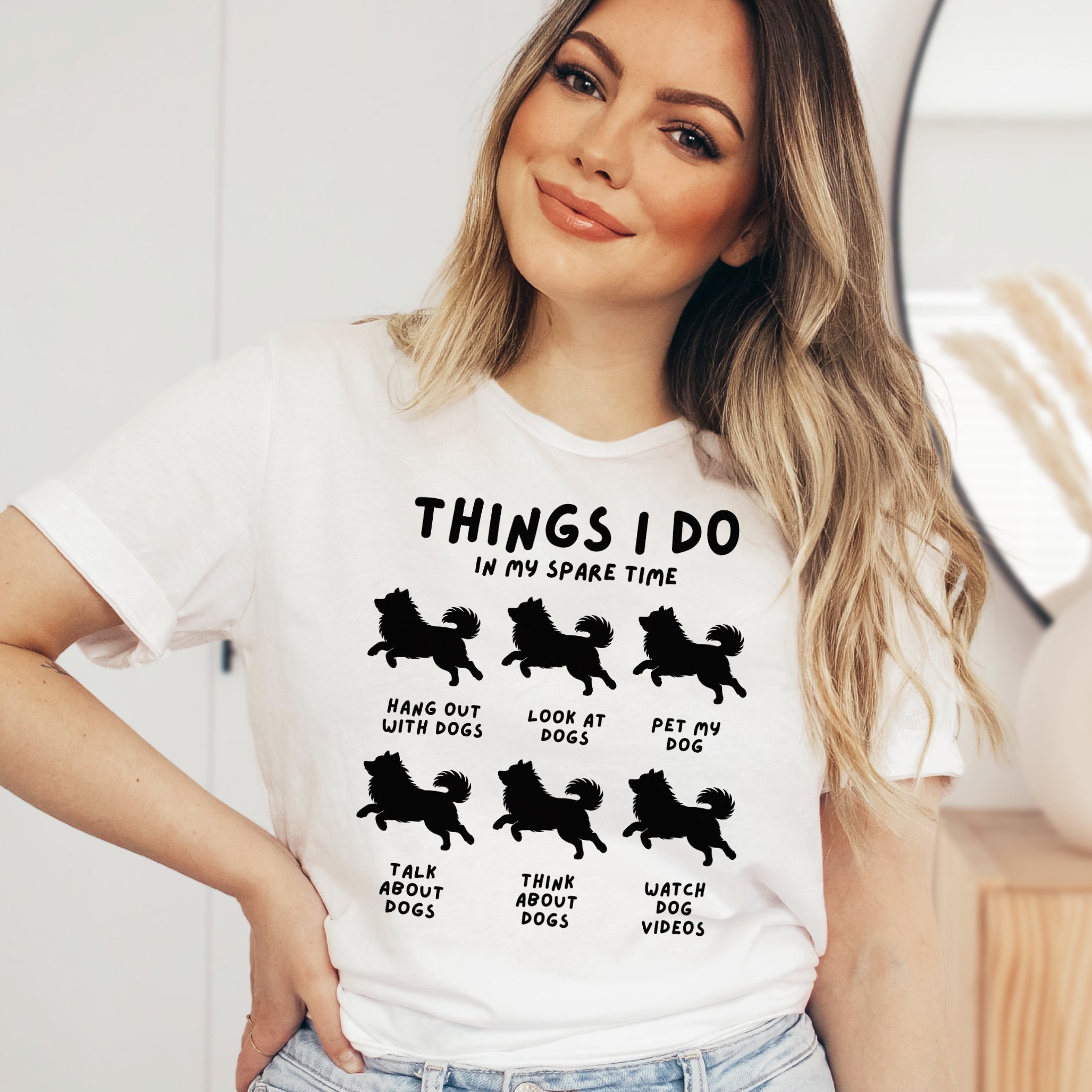 Things I Do In My Spare Time Dog Graphic T-Shirt - Soft Lightweight Cotton Pre-Shrunk Tee