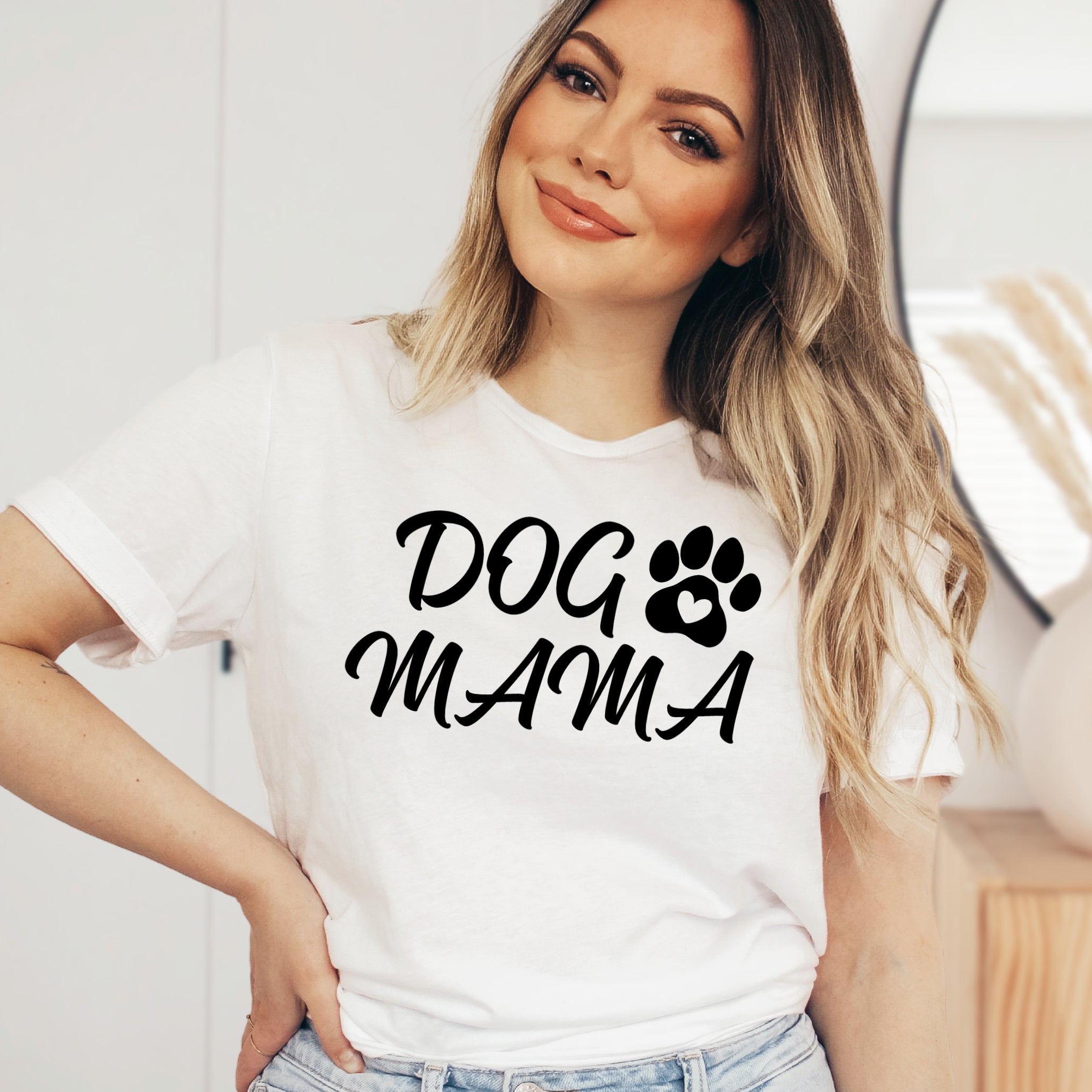 Dog Mom T-Shirt - Soft Lightweight Cotton Pre-Shrunk Tee