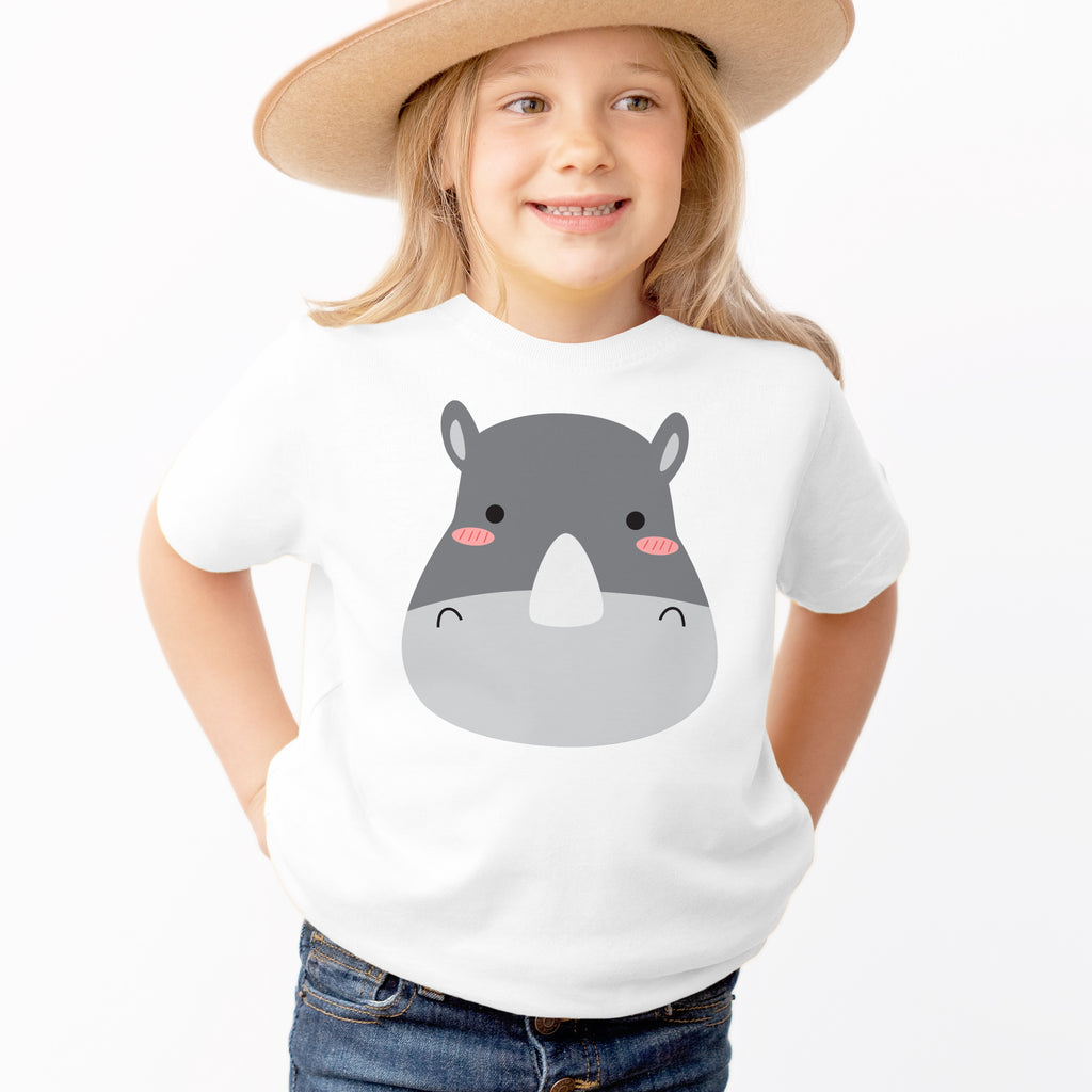 Kids Rhino Cat T-Shirt - Soft Lightweight Cotton Te