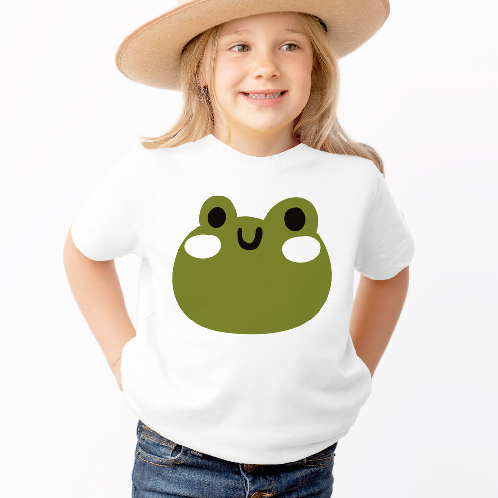 Kids Green Frog T-Shirt - Soft Lightweight Cotton Tee