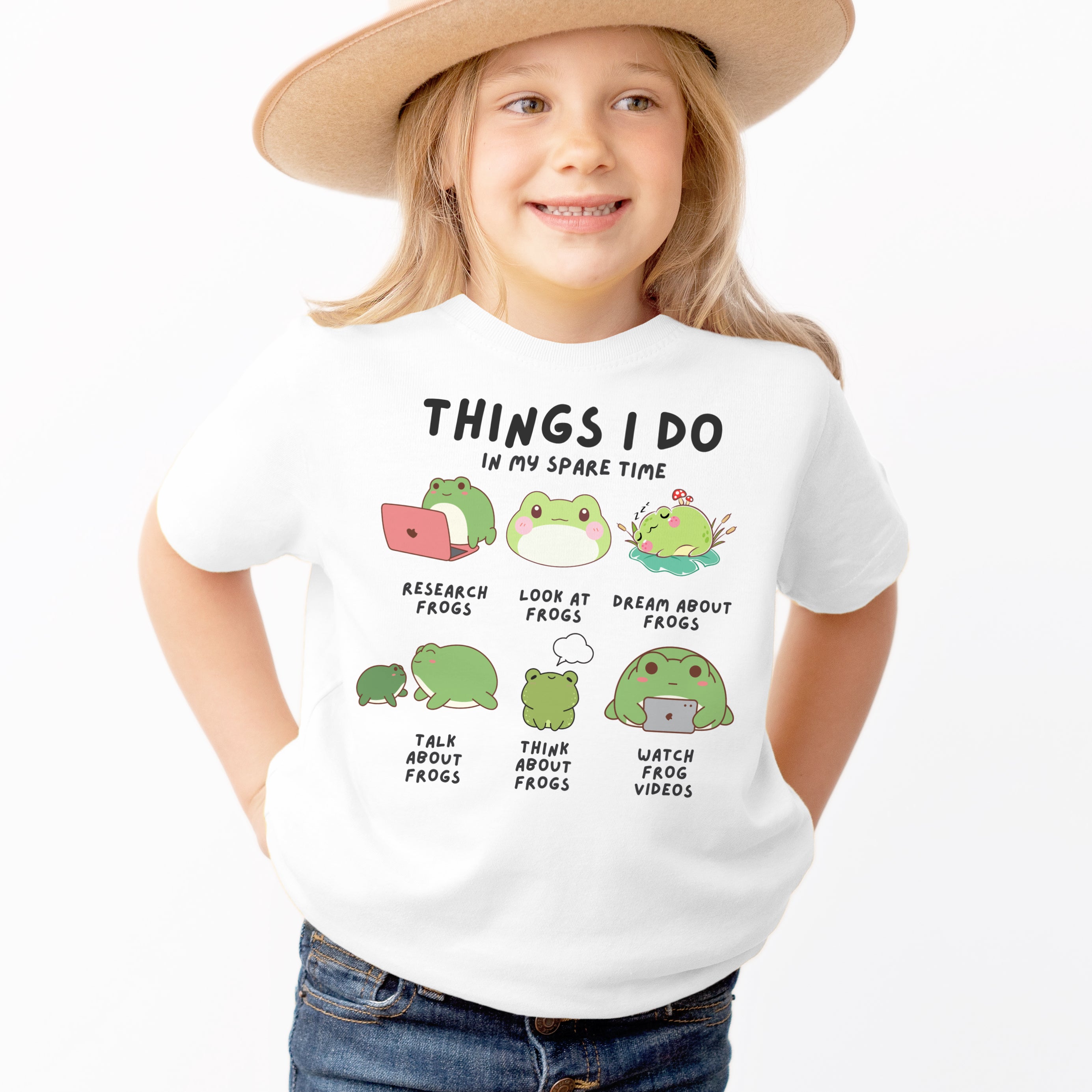 Kids ‘Things I Do In My Spare Time’ Frog T-Shirt - Soft Lightweight Cotton Tee
