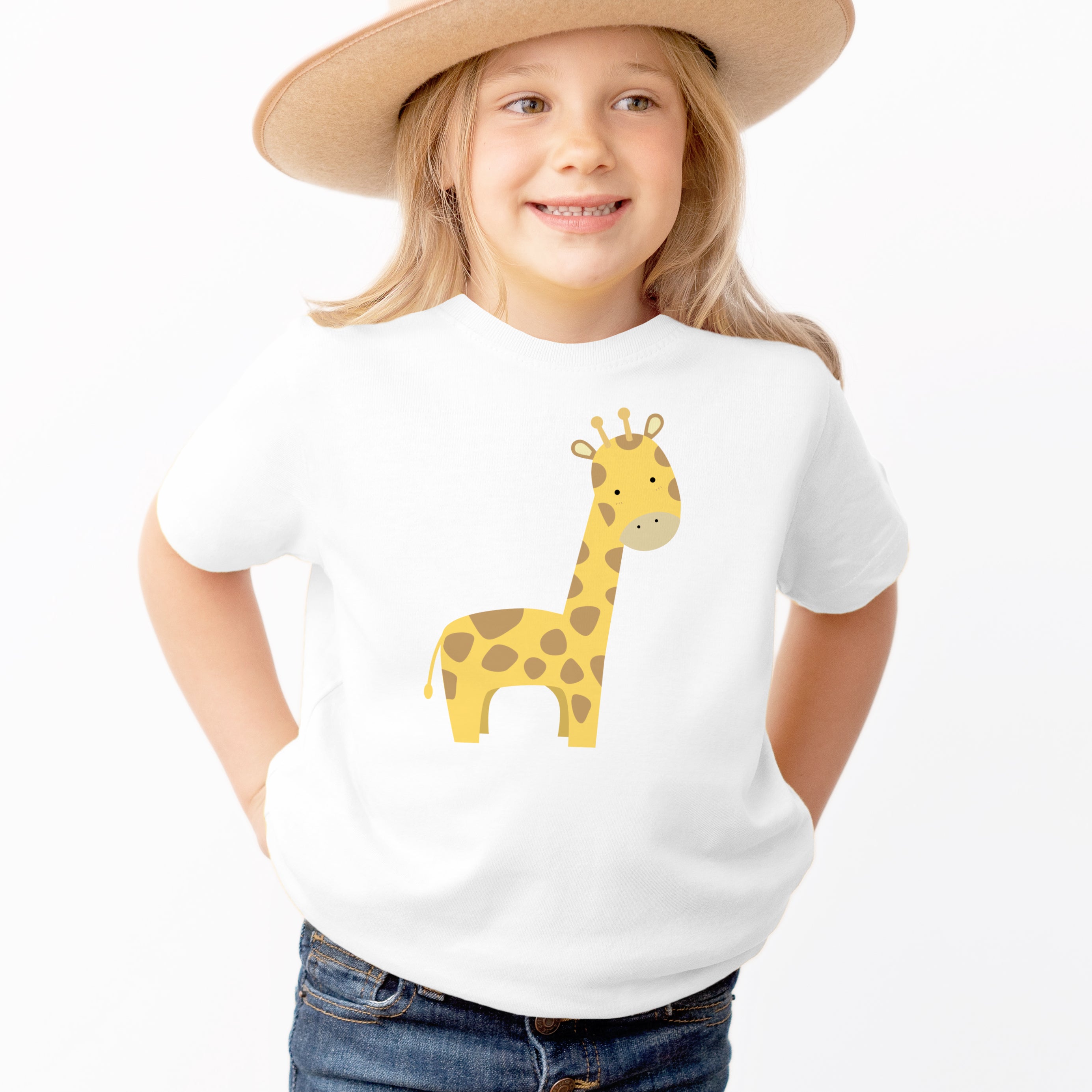 Kids Safari Giraffe T-Shirt - Soft Lightweight Cotton Tee