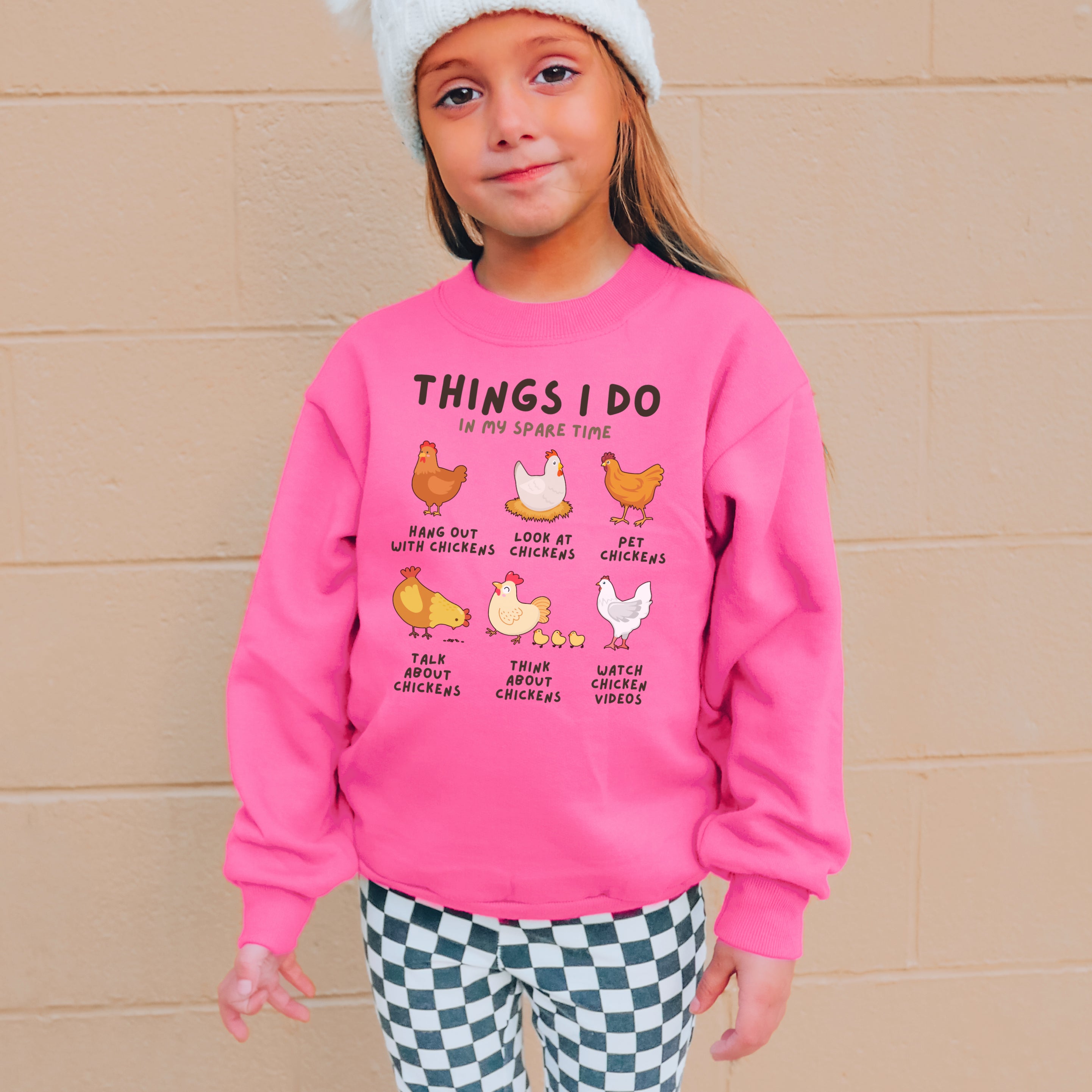 Kids 'Things I Do In My Spare Time' Chicken Sweatshirt – Cozy, Fun, and Perfect for Everyday Adventures