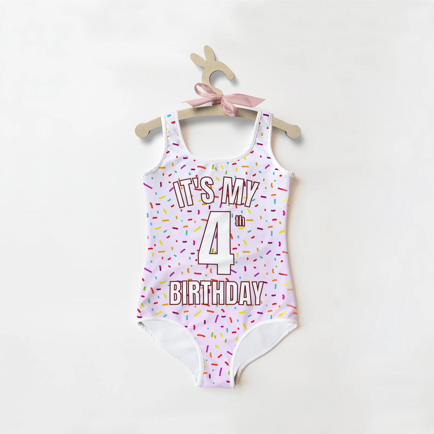 girls custom age birthday sprinkles swimsuit