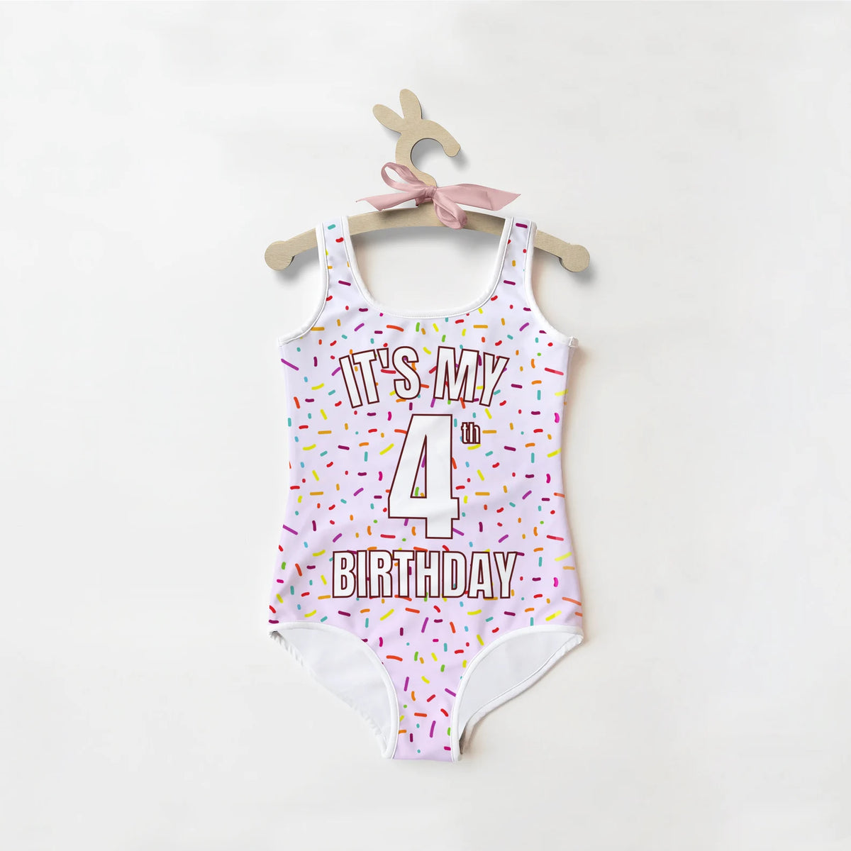 girls custom age birthday sprinkles swimsuit