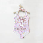girls custom age birthday sprinkles swimsuit