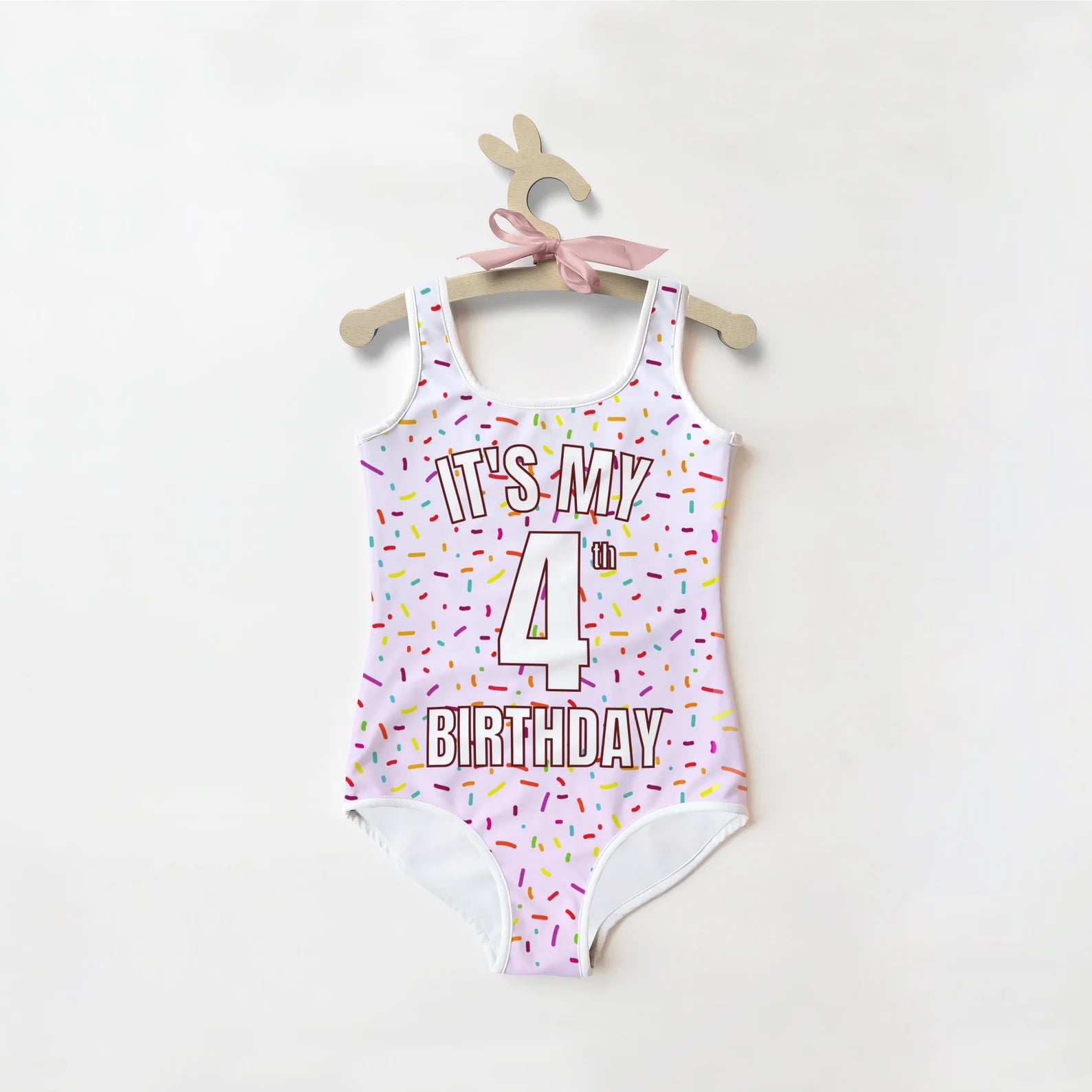 girls custom age birthday sprinkles swimsuit