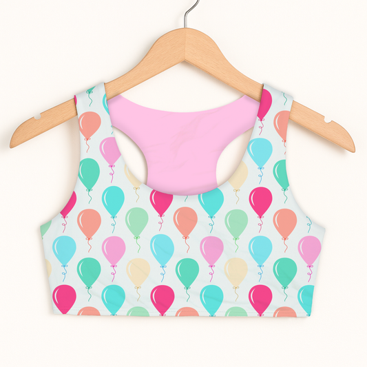Girls Birthday Balloon Sports Bra