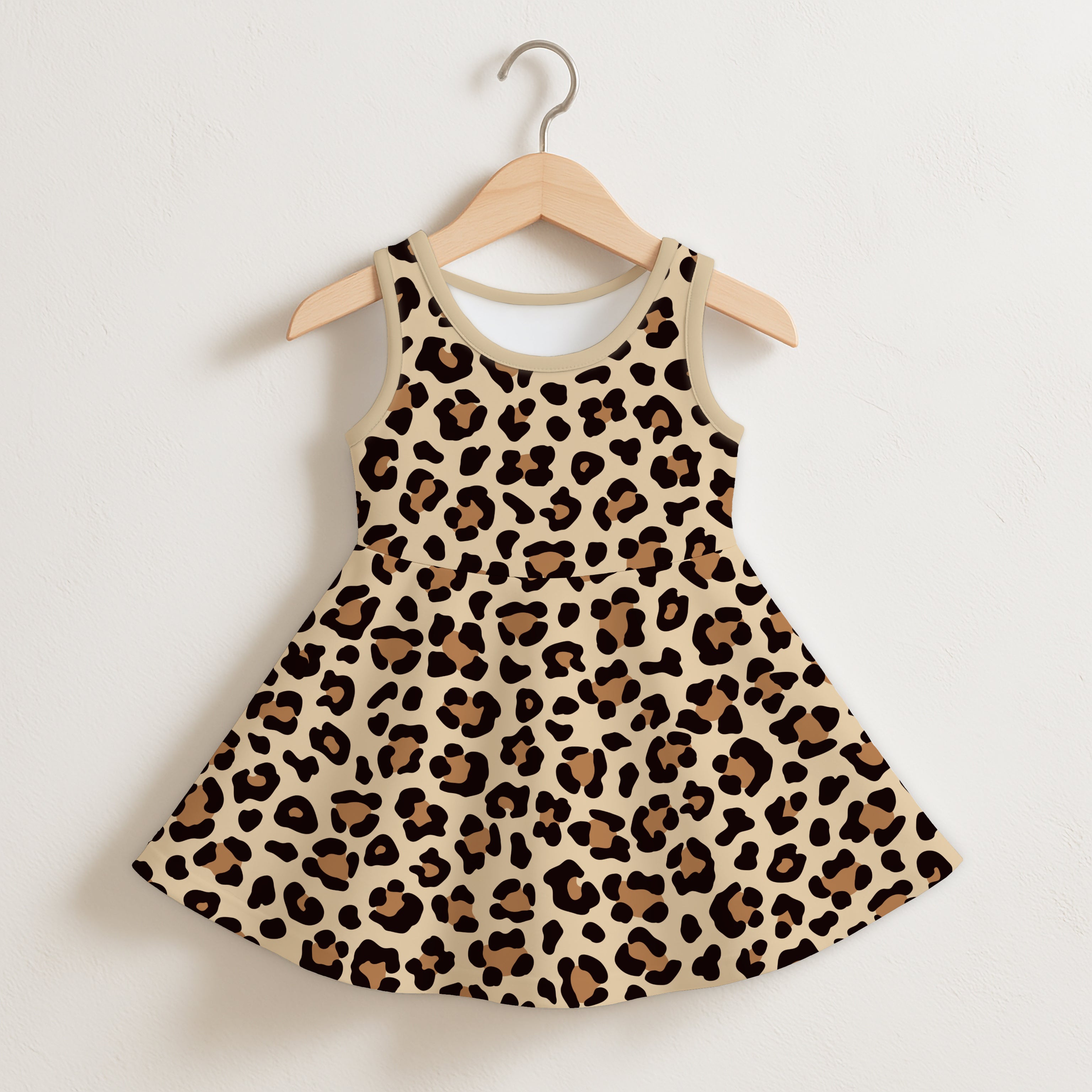 Girls Leopard Print Sleeveless Dress
