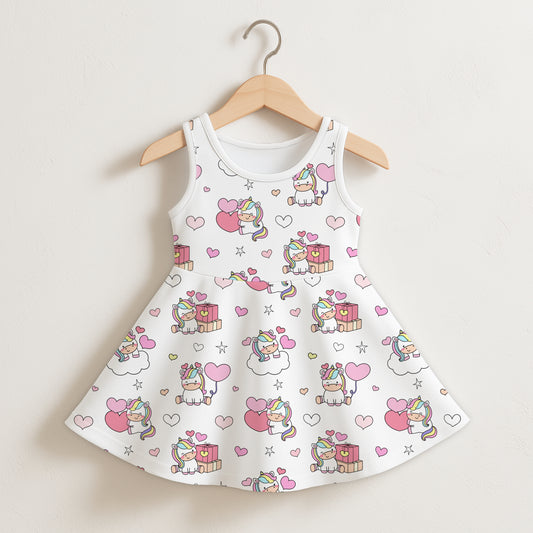 Girls Birthday Unicorn Sleeveless Dress