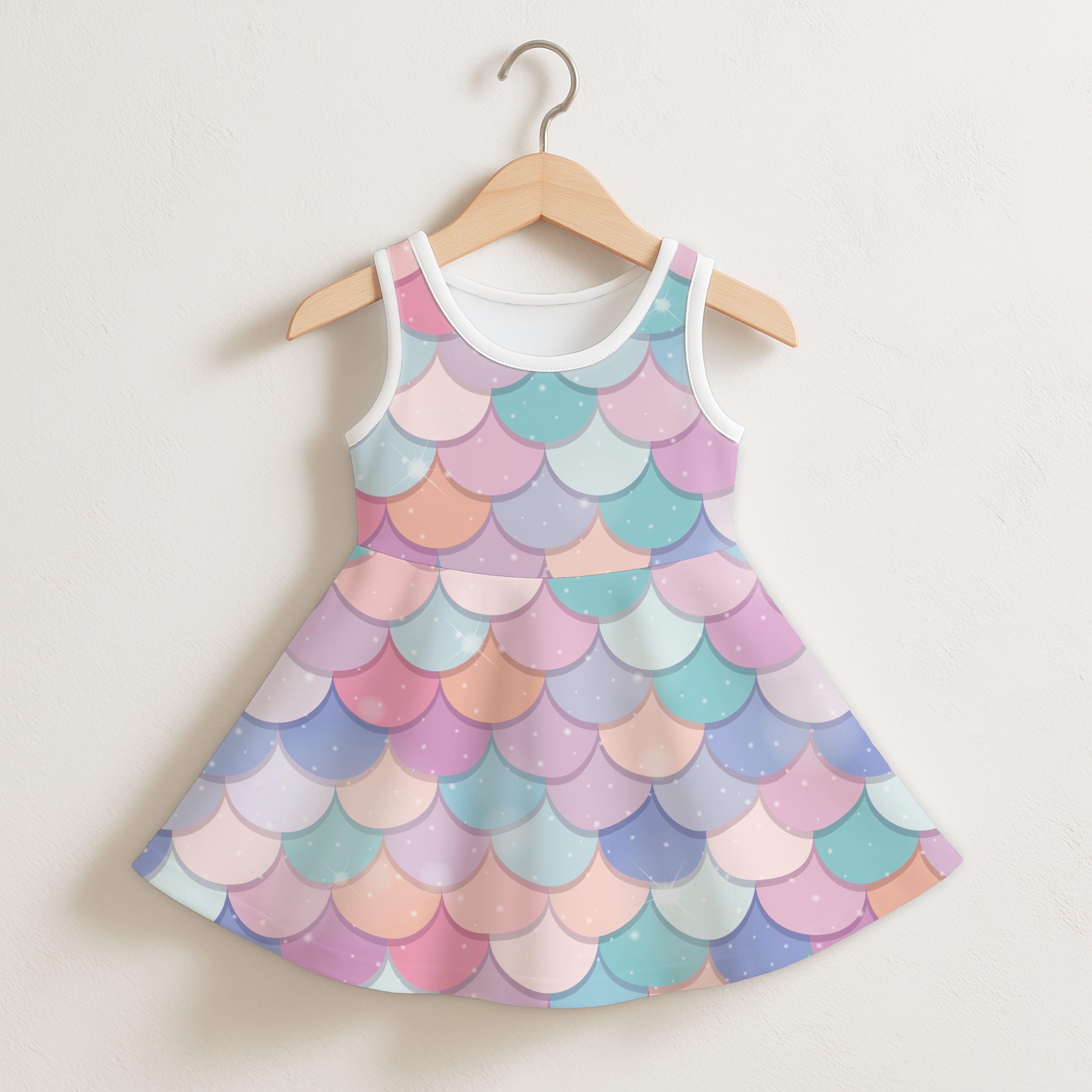 Girls Rainbow Mermaid Sleeveless Dress