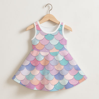 Girls Rainbow Mermaid Sleeveless Dress