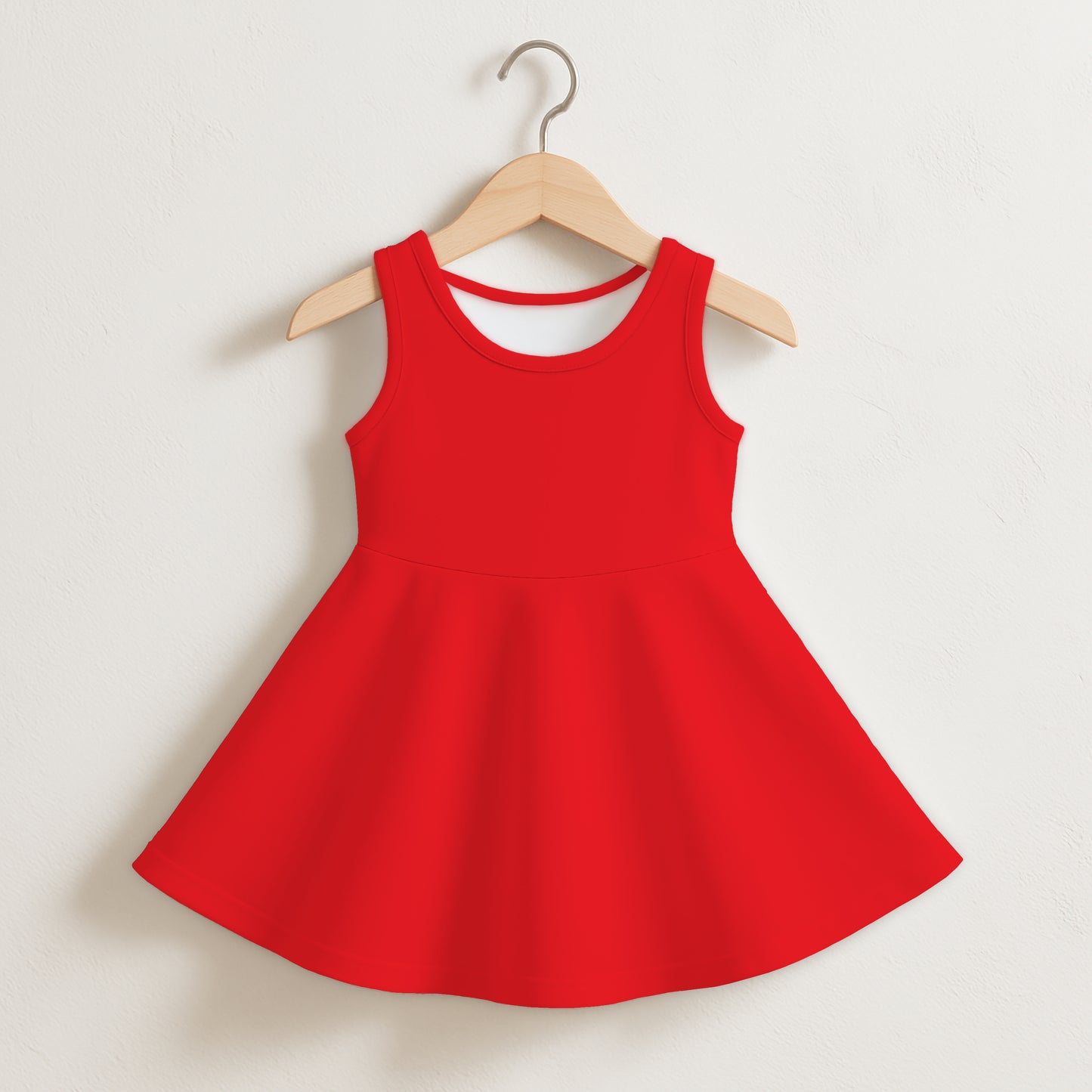 Girls Red Sleeveless Dress