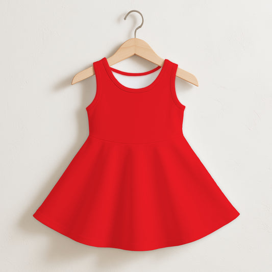 Girls Red Sleeveless Dress