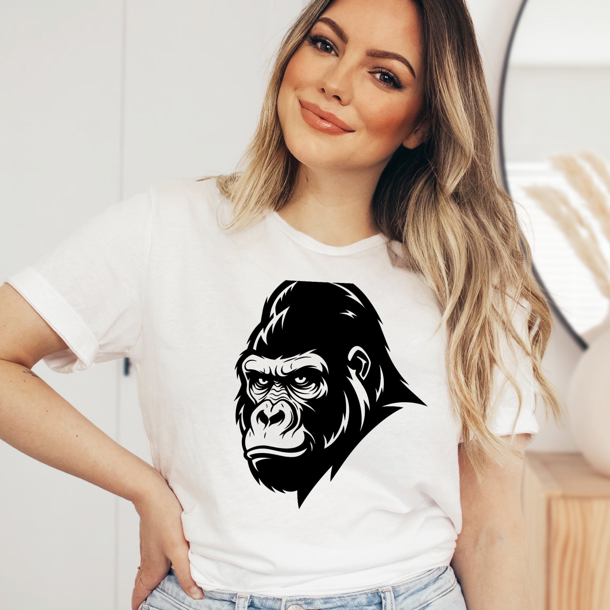Gorilla Graphic T-Shirt - Soft Lightweight Cotton Pre-Shrunk Tee