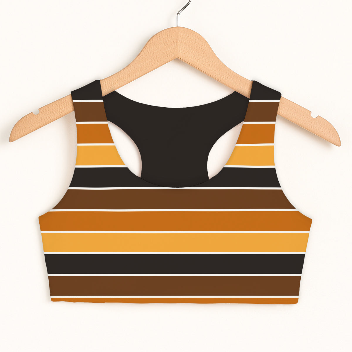 Girls Halloween Stripe Sports Bra - Quick Drying, Double Layered Comfort