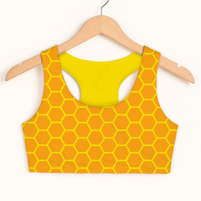Girls Honeycomb Sports Bra - Quick Drying, Double Layered Comfort