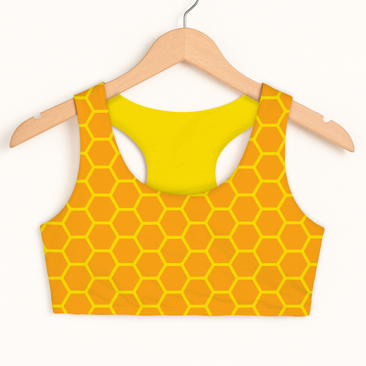 Girls Honeycomb Sports Bra — Quick Drying, Double Layered Comfort