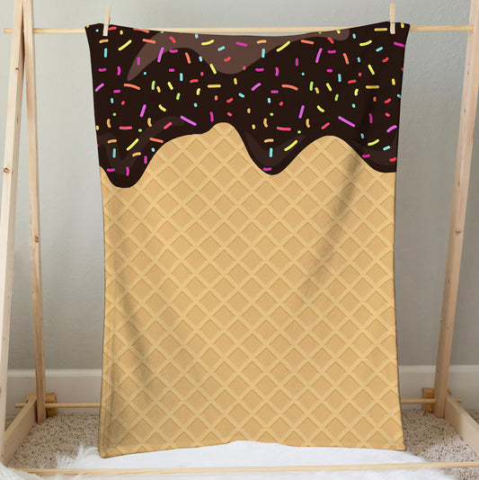 Chocolate Ice Cream Cone Blanket