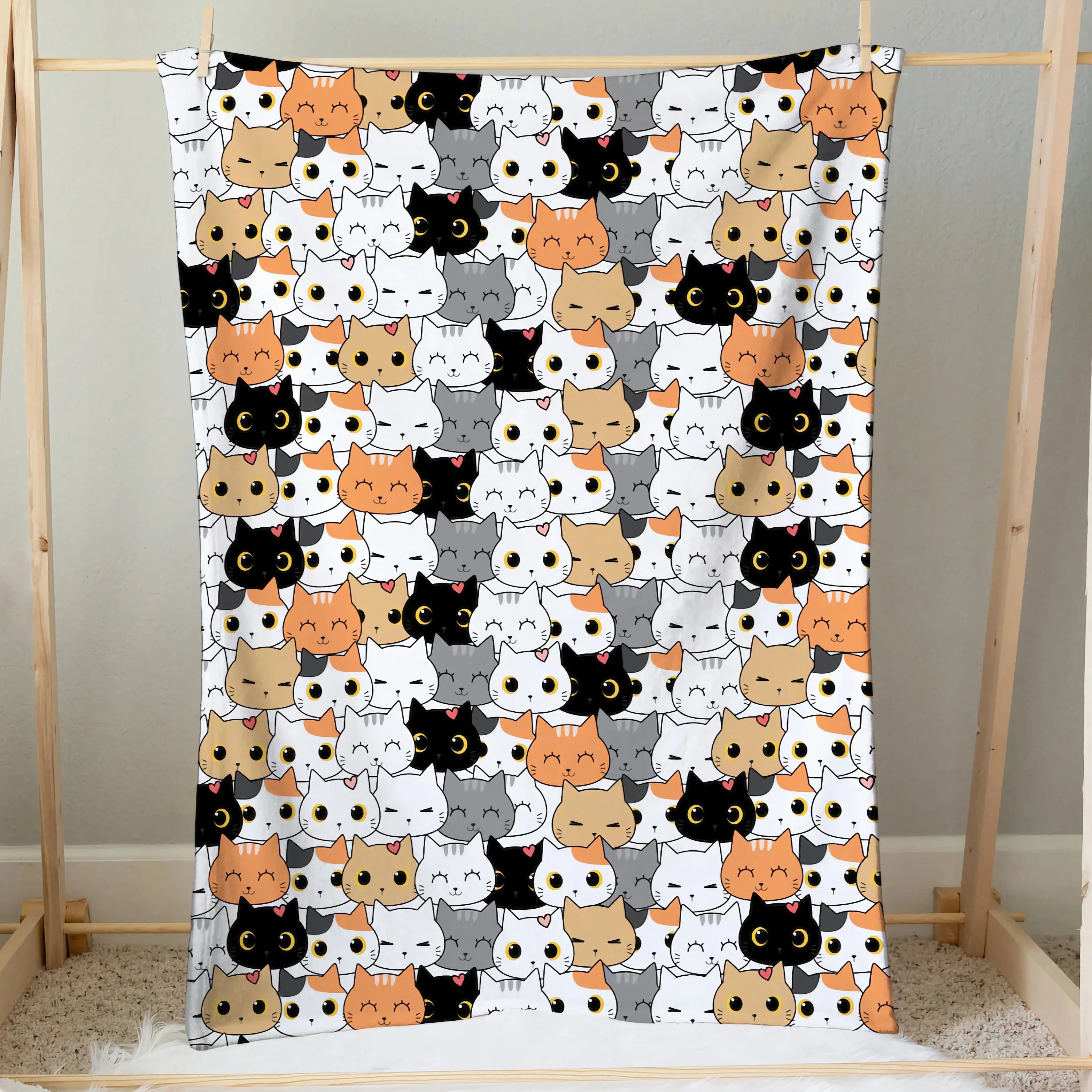 Girls Cat Face Blanket