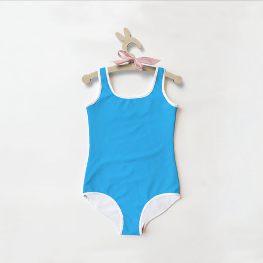 Girls Buttery Soft Blue Swimsuit With UPF 50+