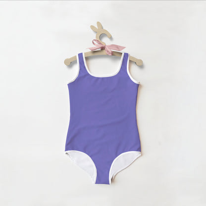 Girls Buttery Soft Purple Swimsuit With UPF 50 Sun Protection