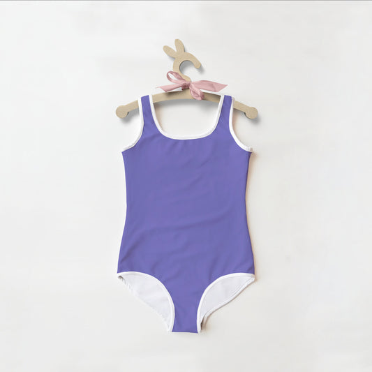 Girls Buttery Soft Purple Swimsuit With UPF 50 Sun Protection