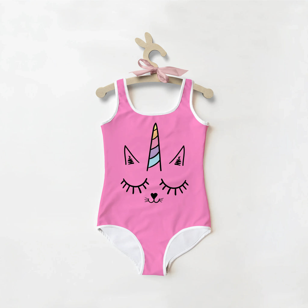 Girls Caticorn Unicorn Buttery Soft Swimsuit With UPF 50+