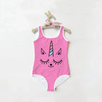Girls Caticorn Unicorn Buttery Soft Swimsuit With UPF 50+