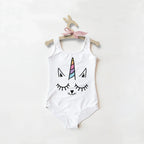 Girls Caticorn Unicorn Buttery Soft Swimsuit With UPF 50+