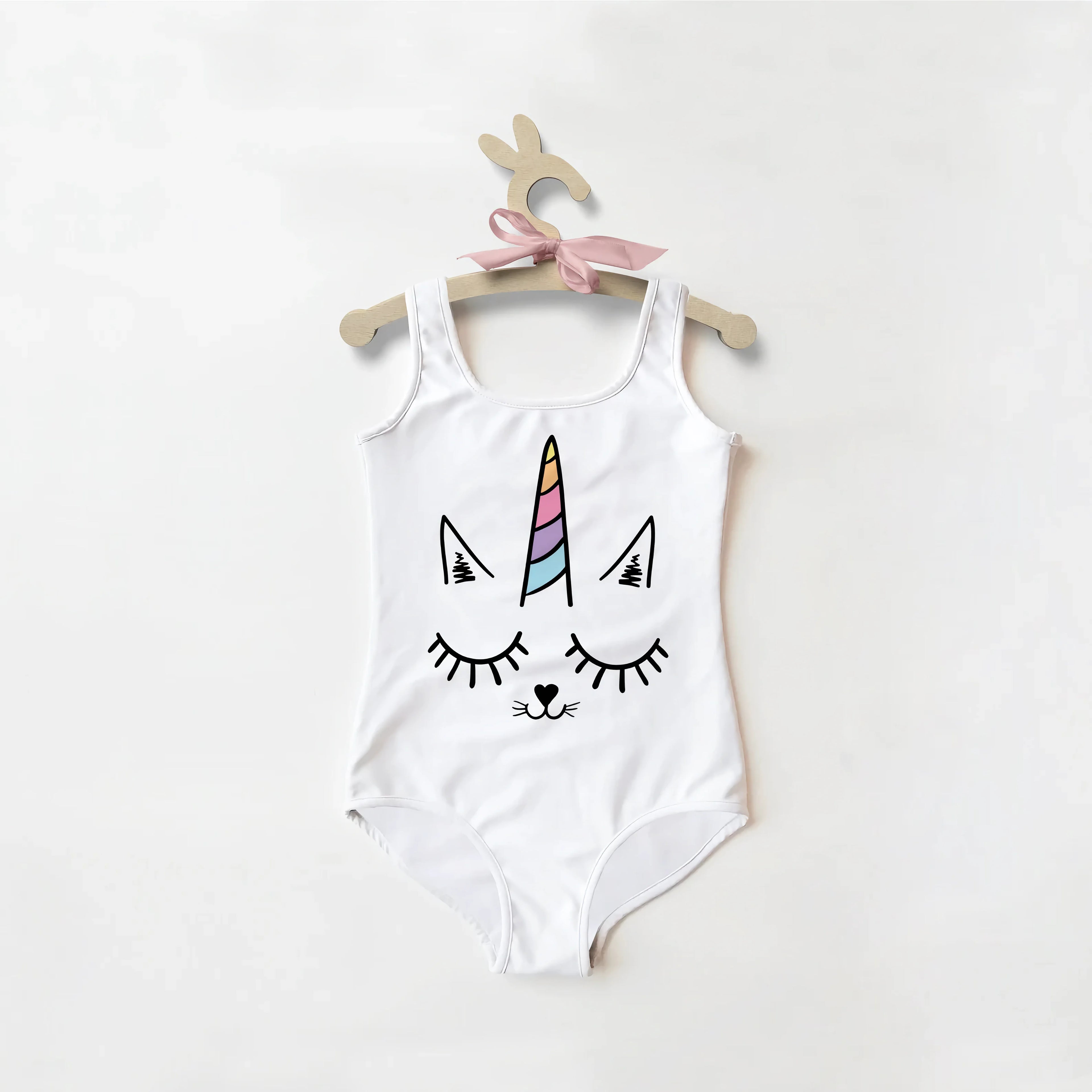 Girls Caticorn Unicorn Buttery Soft Swimsuit With UPF 50+