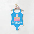 Birthday Girl Custom Name & Age Cake Candle Swimsuit