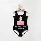 Birthday Girl Custom Name & Age Cake Candle Swimsuit