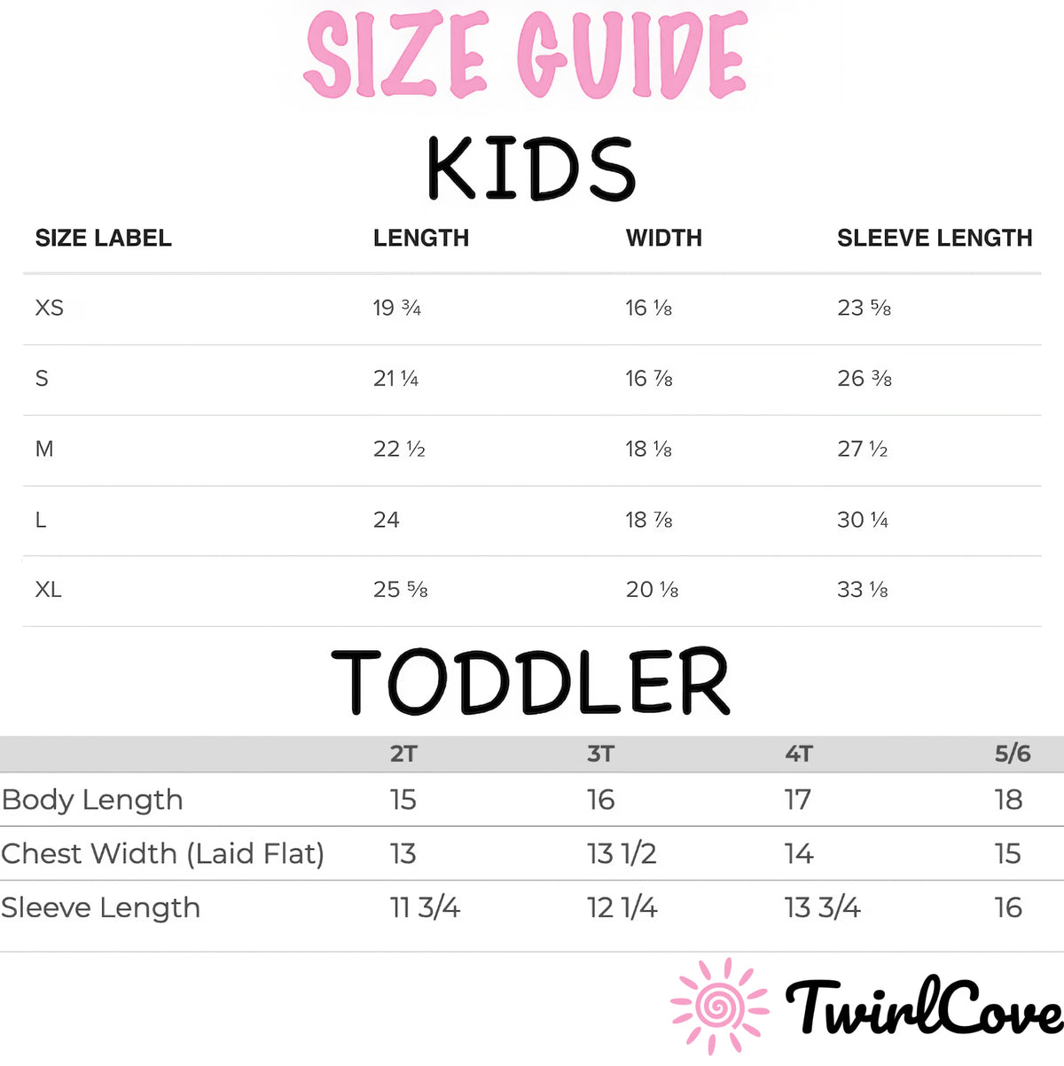 Size guide for Kids Lifeguard Sweatshirt