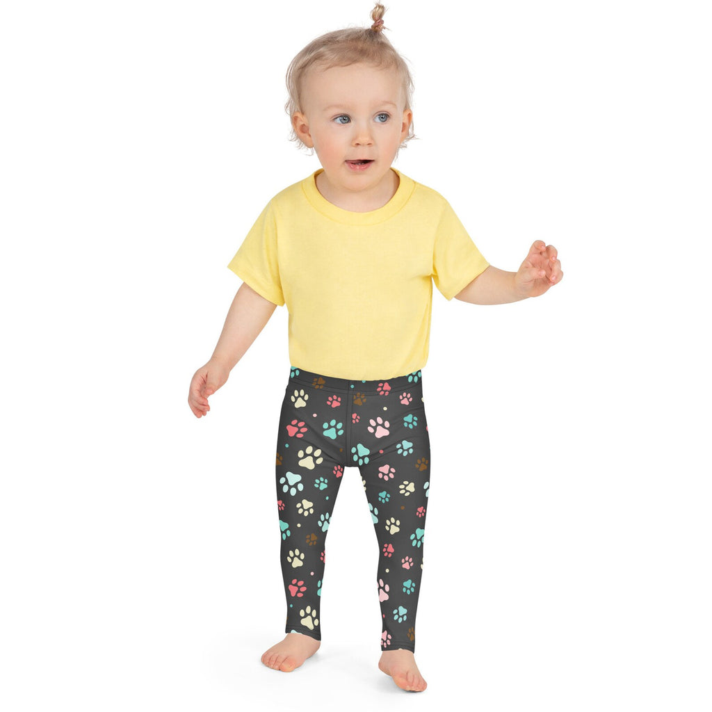 Kids Colorful Paw Print Buttery Soft Leggings
