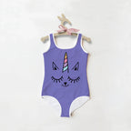 Girls Caticorn Unicorn Buttery Soft Swimsuit With UPF 50+